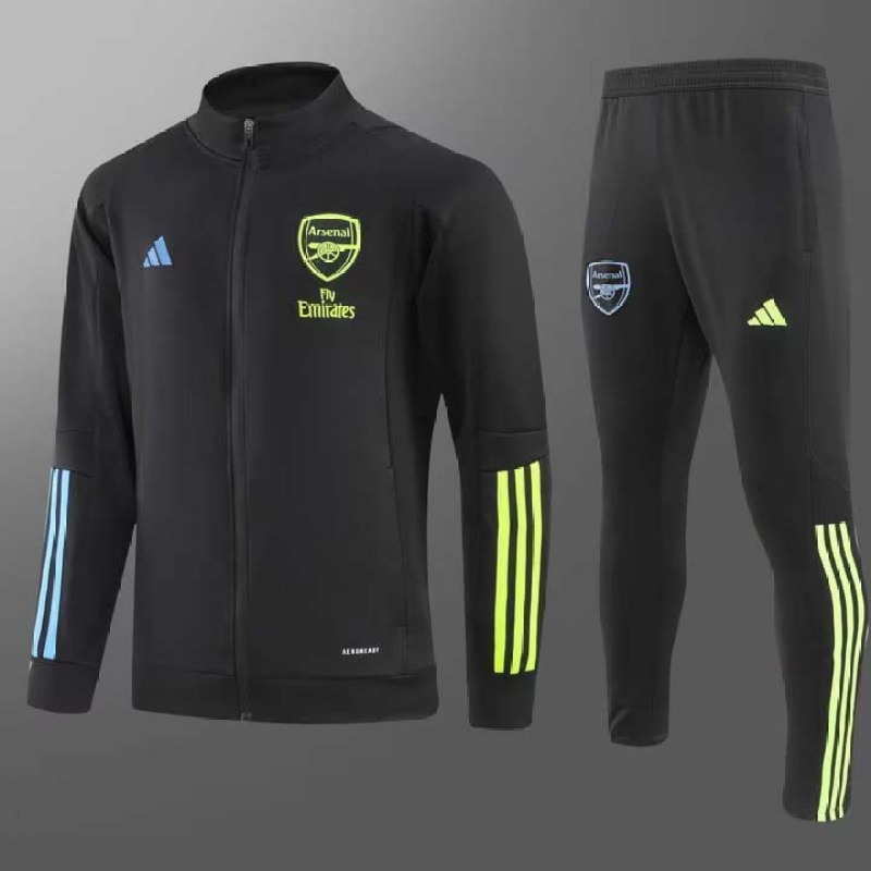 2023/2024 Arsenal Long Zip Jacke Black Football Shirt 1:1 Thai Quality Set