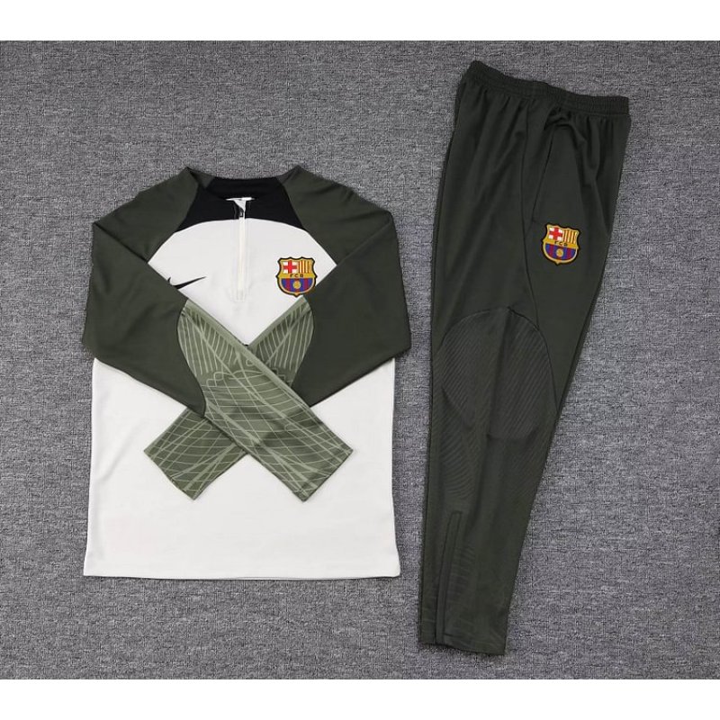 2023/2024 Barcelona Half-Pull Training Suit Grey Jersey Set