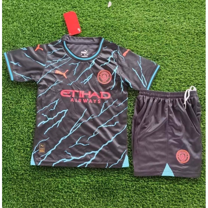 2023/2024 Manchester City Third Away Football Shirt 1:1 Thai Quality Kids Size