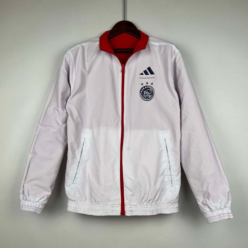 2023/2024 Ajax Reversible WindbreakerRed-WhiteSoccer Jersey 1:1 Thai Quality