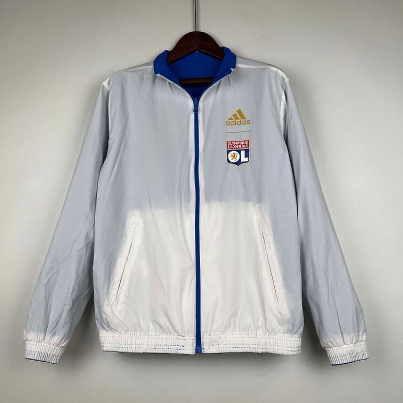 2023/2024 Lyon Reversible WindbreakerBlue-whiteSoccer Jersey 1:1 Thai Quality