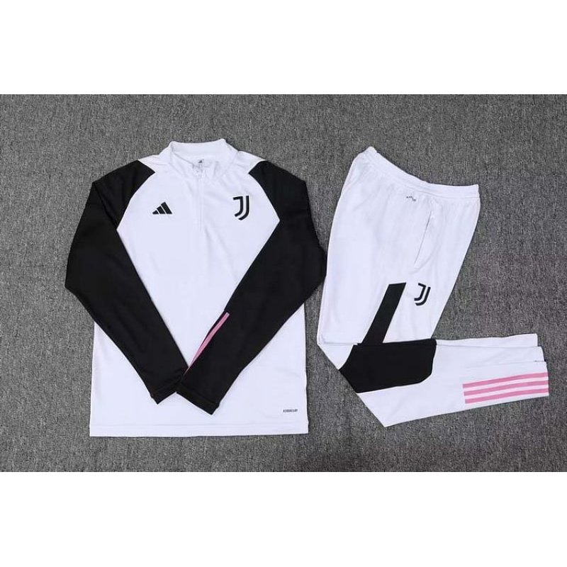 2023/2024 Juventus Half-Pull Training Suit White Football Shirt 1:1 Thai Quality Set