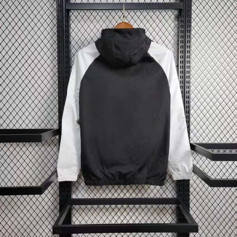 2024 Real Madrid CasuaI Windbreaker Black Color Bars
