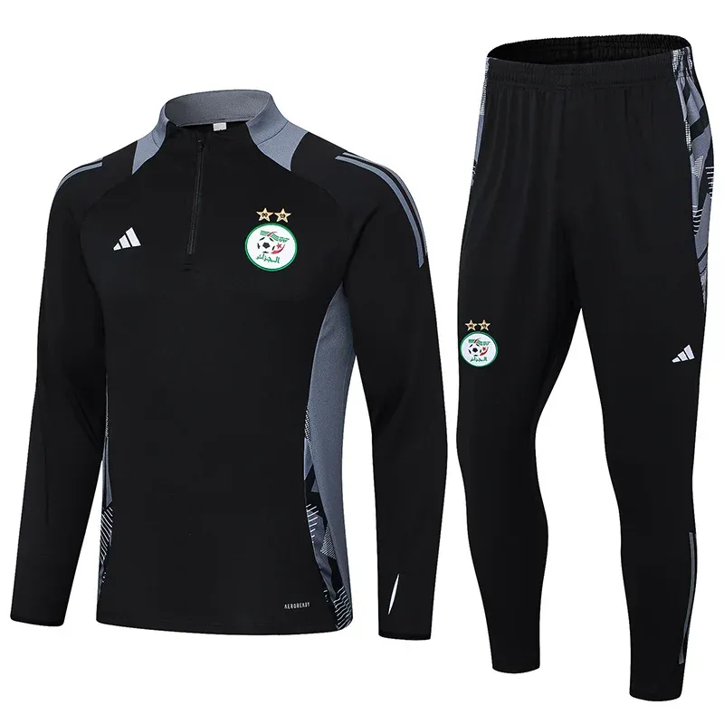 2024-25 Black Algeria Football Half Pull Training Suit