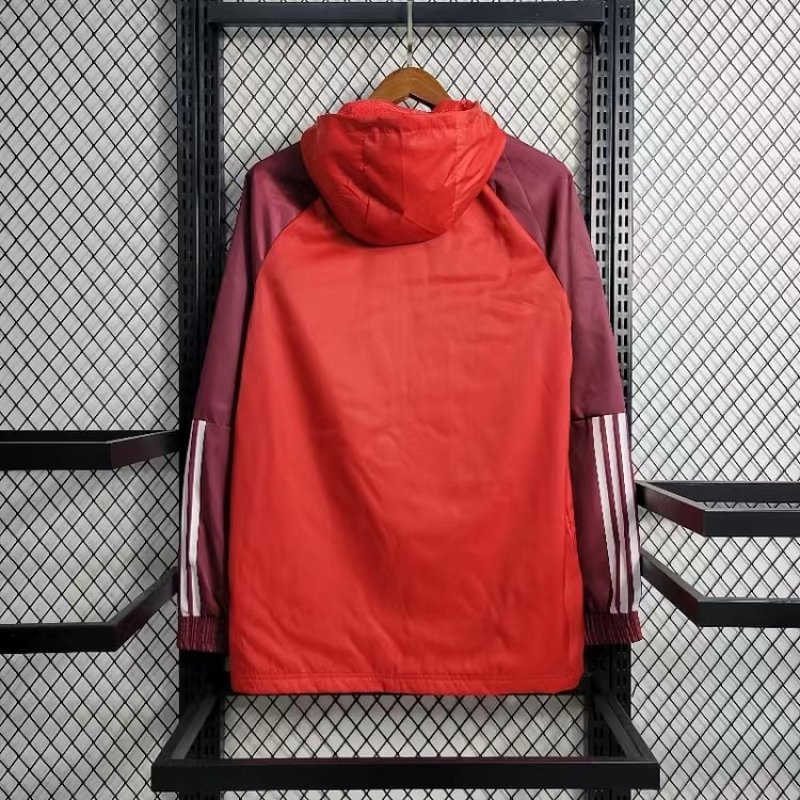 2023/2024 Real Madrid Windbreaker Hooded Jersey Red
