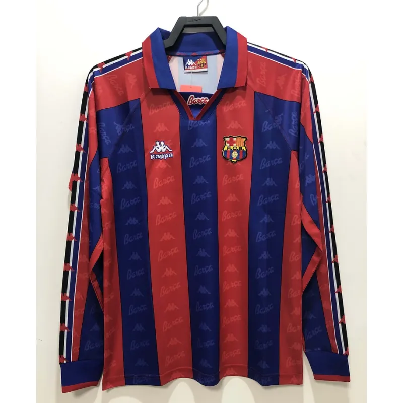 1996/1997 Retro Long Sleeve Barcelona Football Shirt Home Champions League 1:1 Thai Quality