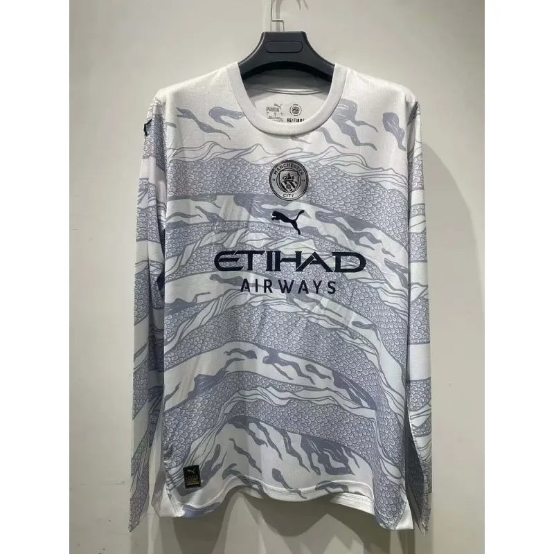 2023/2024 Long Sleeve Manchester City Special Edition Grey Football Shirt 1:1 Thai Quality