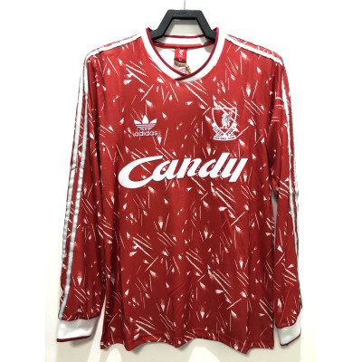 1989/1991 Retro Long Sleeve Liverpool Home Football Shirt 1:1 Thai Quality