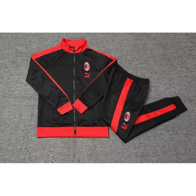 2023/2024 AC Milan Long Zipped Jacket Black Soccer Jersey 1:1 Thai Quality Set