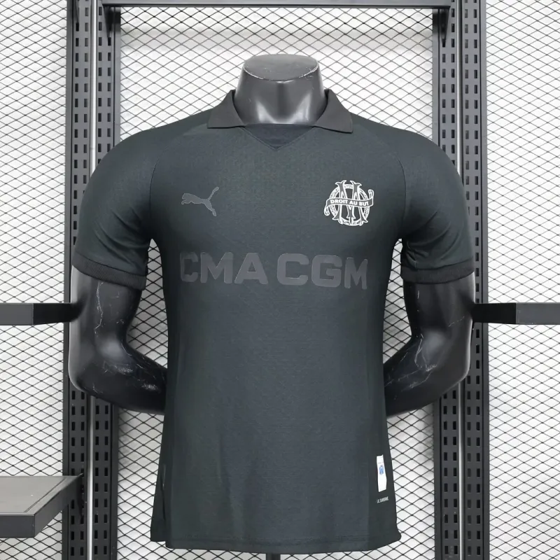 2024/2025 Player Version Olympique Marseille 125th Anniversary Black Football Shirt Jersey