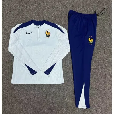 2022 France Half-Pull Training Suit Royal Blue Football Shirt Set