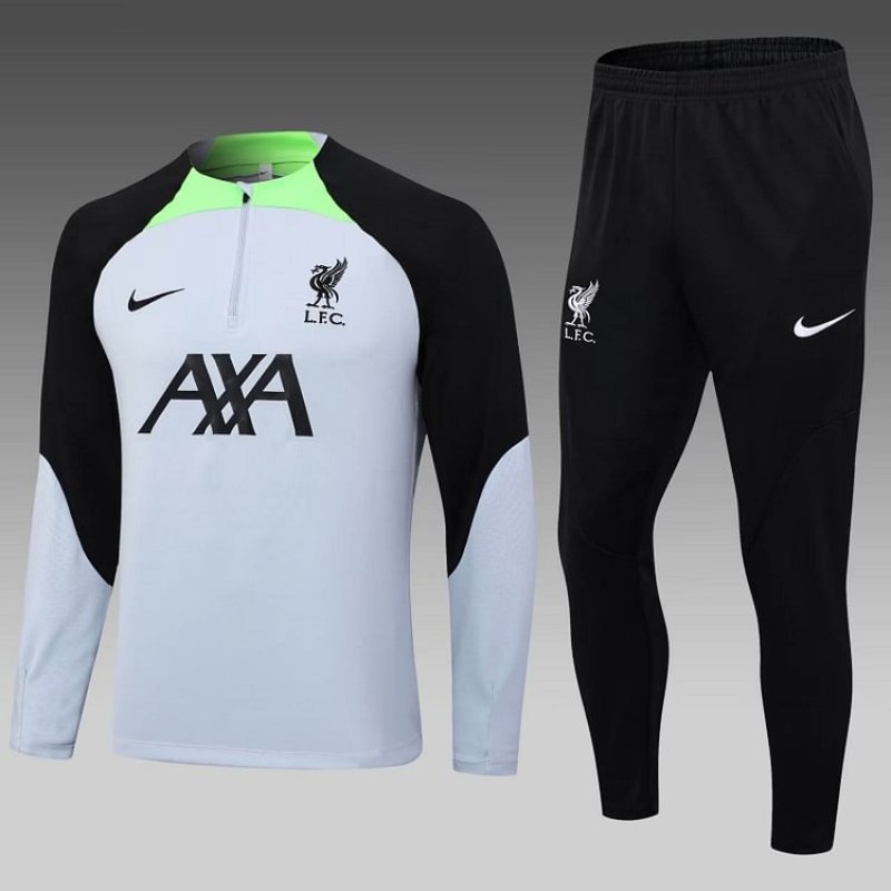 2023/2024 Liverpool Half-Pull Training Suit Grey Jersey 1:1 Thai Quality Set