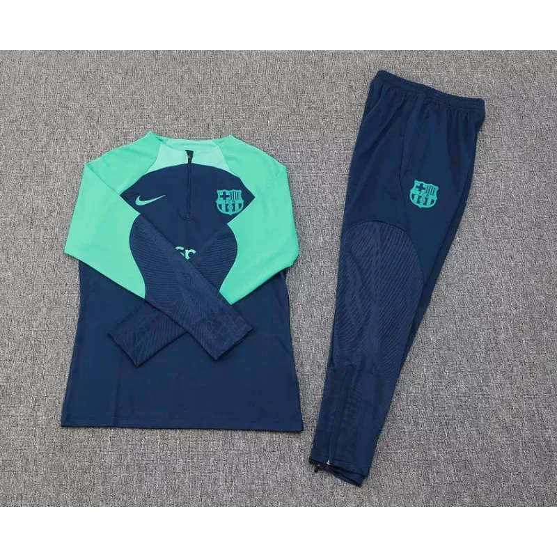 2023/2024 Barcelona Half-Pull Training Suit Royal blue Jersey Set