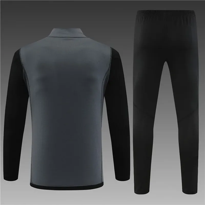 2023/2024 Real Madrid Half-Pull Training Suit Dark Gray Football Shirt 1:1 Thai Quality