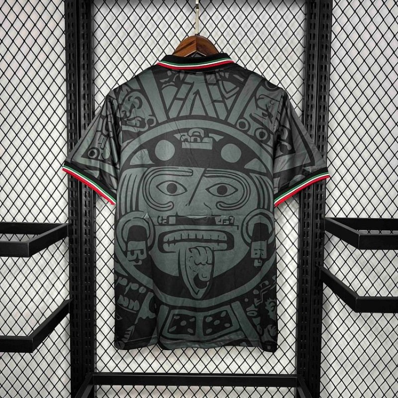 1998 Retro Mexico Soccer Jersey Black Away