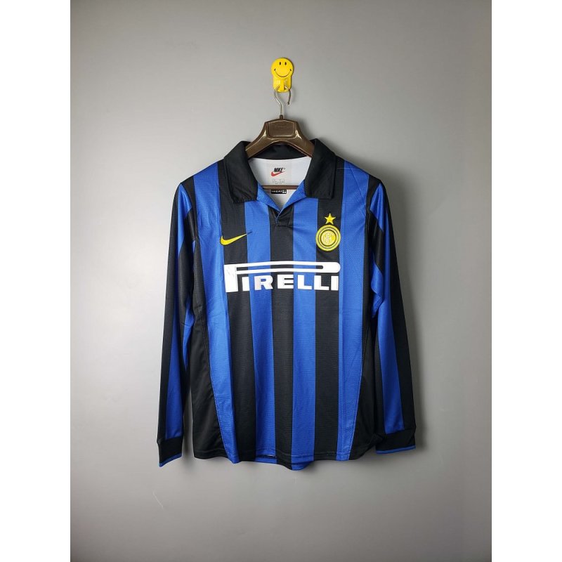 1998/1999 Retro Long Sleeve Internazionale Milan Home Football Jersey 1:1 Thai Quality