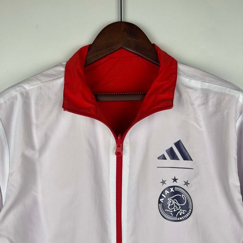 2023/2024 Ajax Reversible WindbreakerRed-WhiteSoccer Jersey 1:1 Thai Quality
