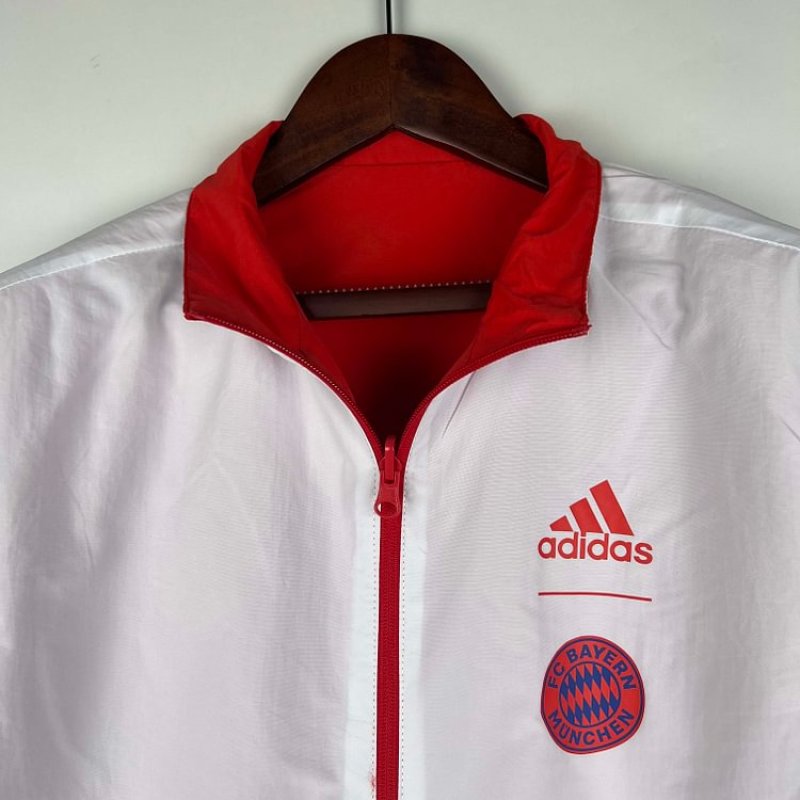 2023-2024 Bayern Munich Reversible Windbreaker Red-whiteSoccer Jersey 1:1 Thai Quality