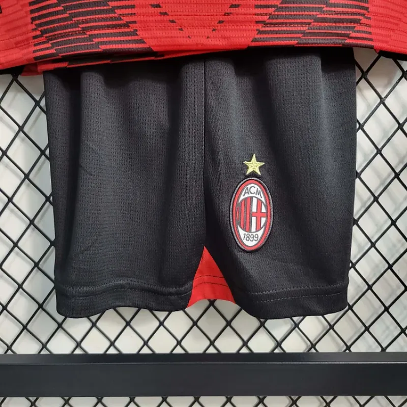 Kids Size 2023/2024 AC Milan Soccer Jersey Home 1:1 Thai Quality