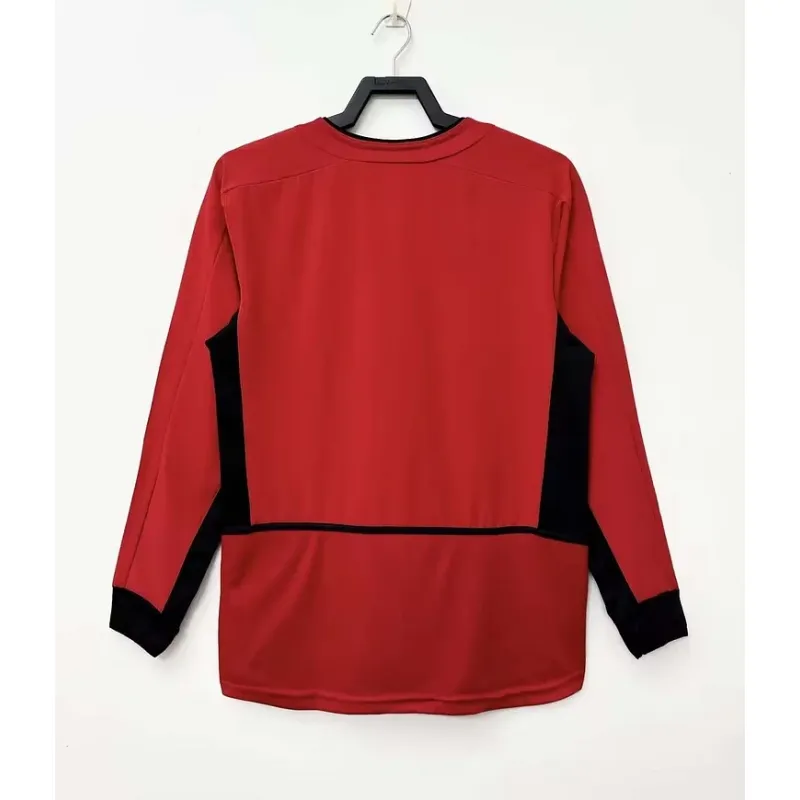 2002-2004 Retro Long Sleeve Manchester United Home Football Shirt 1:1 Thai Quality