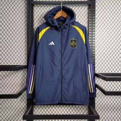 2023 Spain WindbreakerNavy blue Soccer Jersey 1:1 Thai Quality