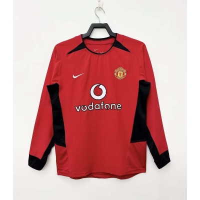 2002-2004 Retro Long Sleeve Manchester United Home Football Shirt 1:1 Thai Quality