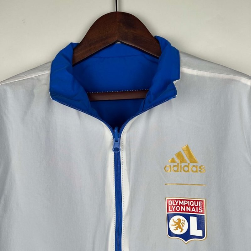 2023/2024 Lyon Reversible WindbreakerBlue-whiteSoccer Jersey 1:1 Thai Quality