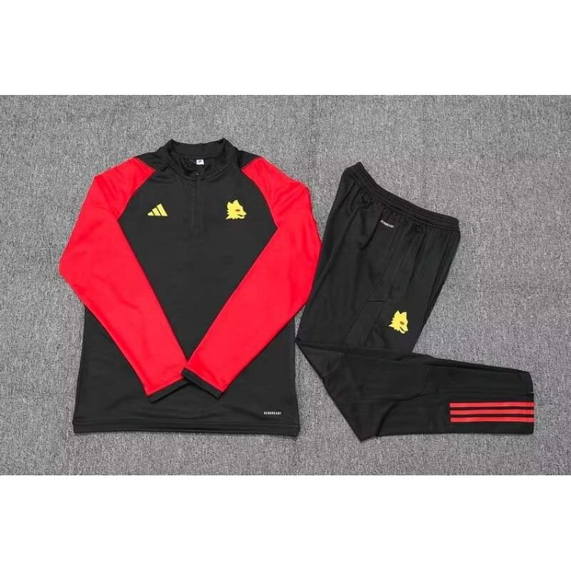 2023/2024 Rome Munich Half-Pull Training Suit Black Football Shirt 1:1 Thai Quality Set