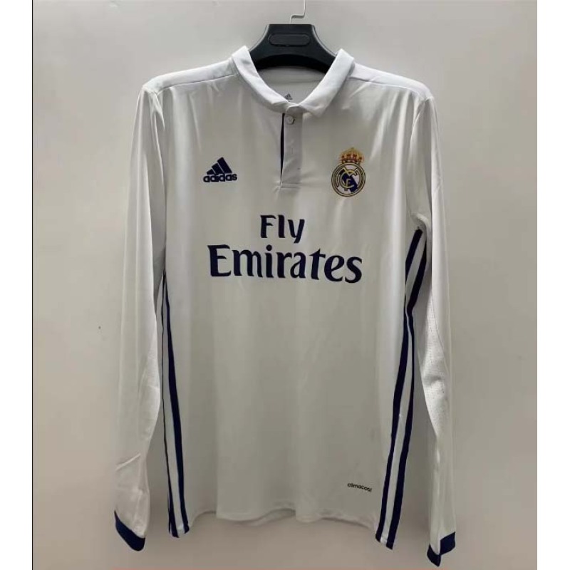 2016/2017 Retro Long Sleeve Real Madrid Home Football Shirt1:1 Thai Quality