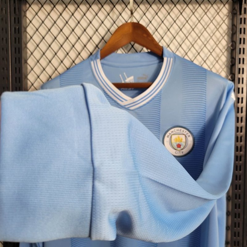 2023/2024 Long Sleeve Manchester City Home Football Shirt 1:1 Thai Quality