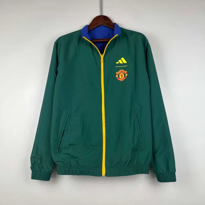 2023/2024 Manchester United Reversible WindbreakerBlue-GreenSoccer Jersey 1:1 Thai Quality