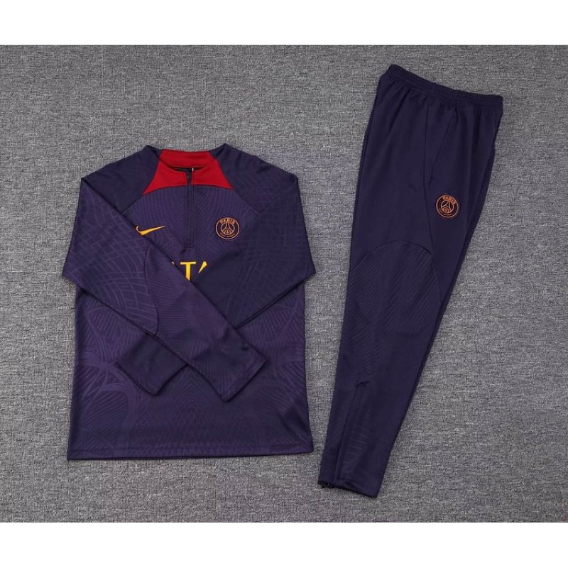 2023/2024 Psg Paris Saint-Germain Half-Pull Training Suit Purple Set
