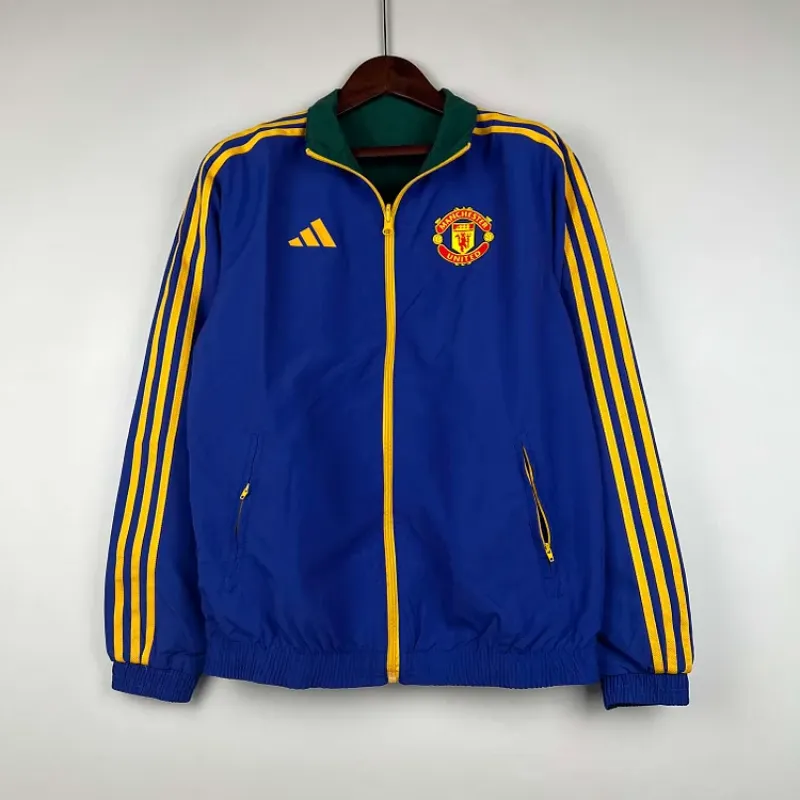 2023/2024 Manchester United Reversible WindbreakerBlue-GreenSoccer Jersey 1:1 Thai Quality