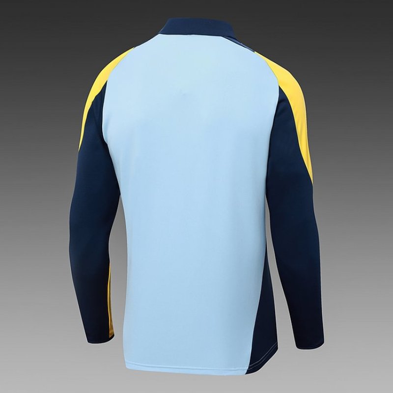 24/25 Real Madrid half-pulled training suit Light Gray Jersey