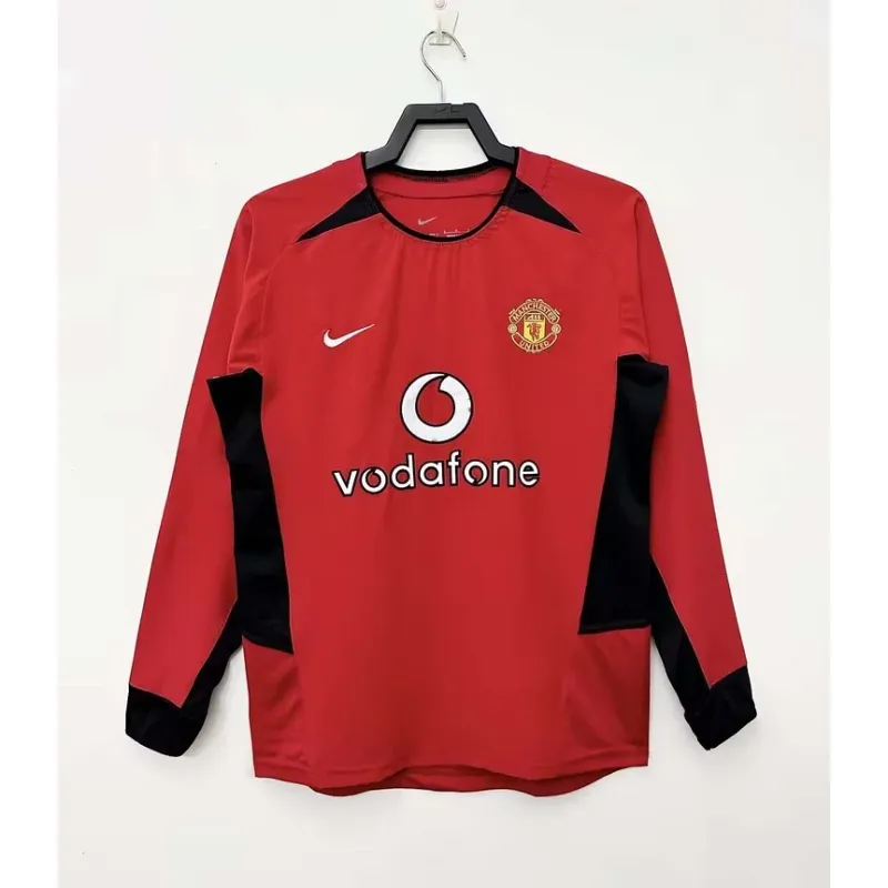 2002-2004 Retro Long Sleeve Manchester United Home Football Shirt 1:1 Thai Quality