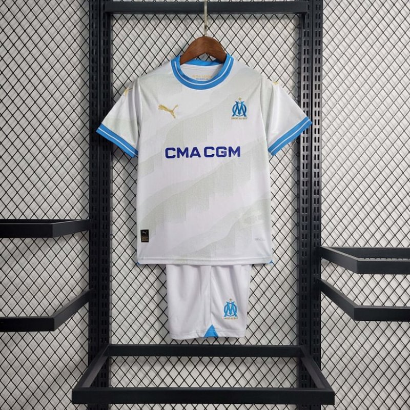 2023/2024 Olympique de Marseille Home  Football Shirt 1:1 Thai Quality Kids Size