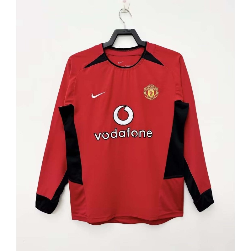 2002-2004 Retro Long Sleeve Manchester United Home Football Shirt 1:1 Thai Quality