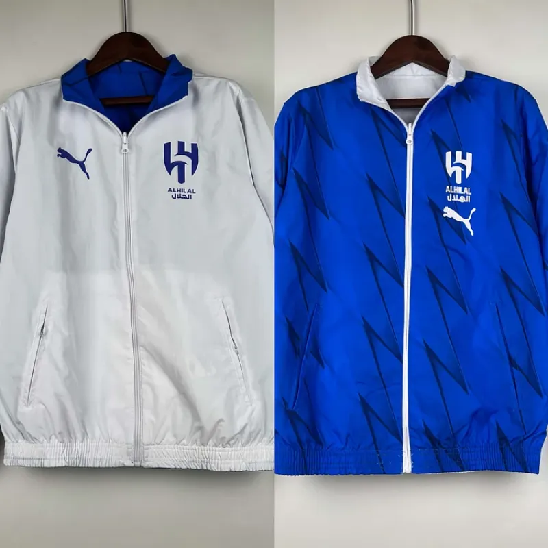 2023/2024 Al-Nassr Reversible WindbreakerWhite-BlueSoccer Jersey 1:1 Thai Quality