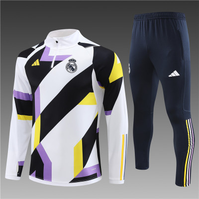 2023/2024 Real Madrid Half-Pull Training Suit camouflage style White Football Shirt 1:1 Thai Quality