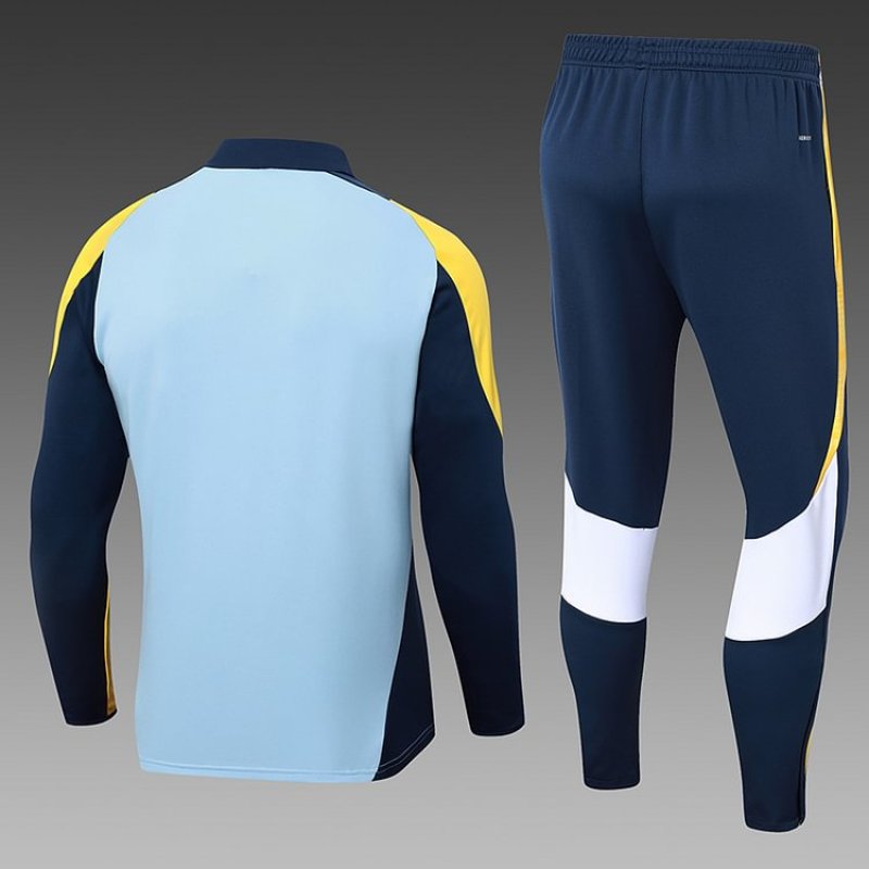24/25 Real Madrid half-pulled training suit Light Gray Jersey