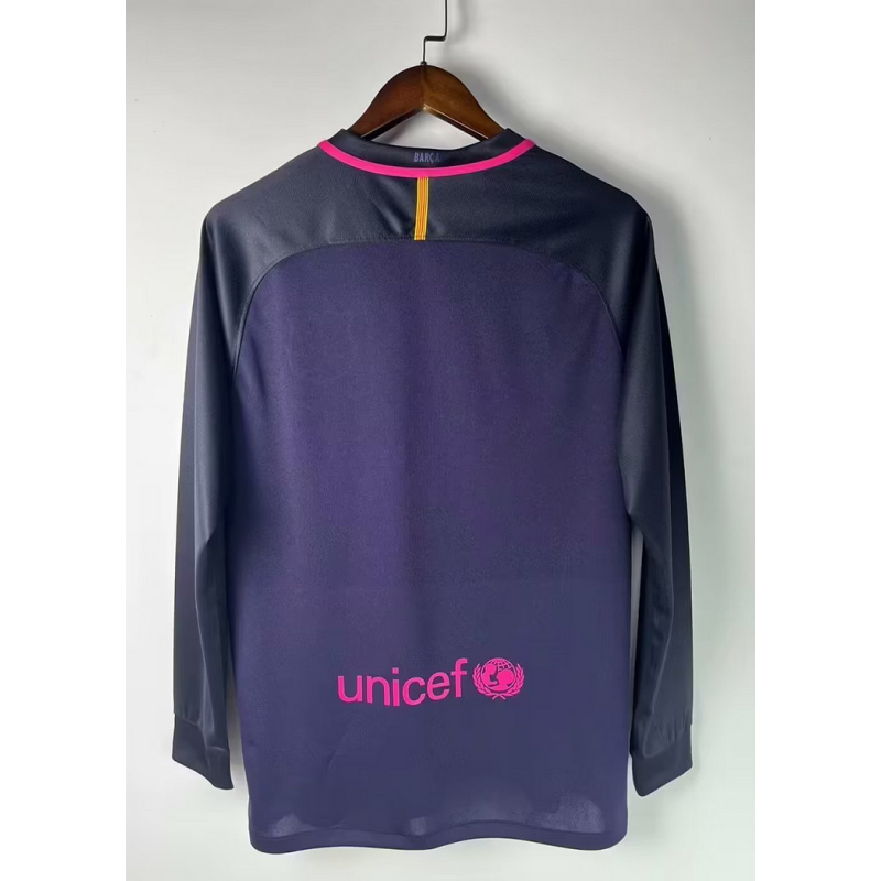 2016/2017 Retro Long Sleeve Barcelona Away Football Shirt 1:1 Thai Quality