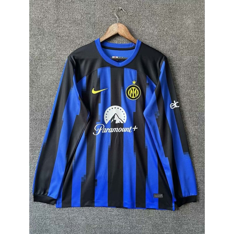 2023/2024 Long Sleeve Inter Milan Home Football Jersey1:1 Quality Thai