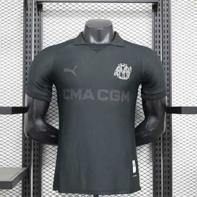 2024/2025 Player Version Olympique Marseille 125th Anniversary Black Football Shirt Jersey