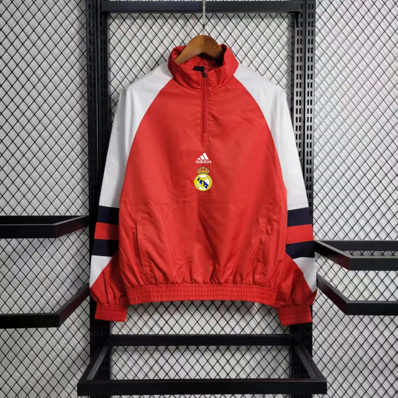 2023/2024 Real Madrid Windbreaker Jersey Pullover Style Red
