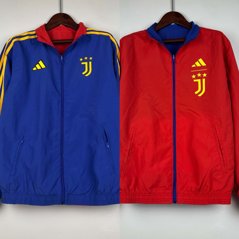 2023-2024 Juventus Reversible WindbreakerBlue-redSoccer Jersey 1:1 Thai Quality