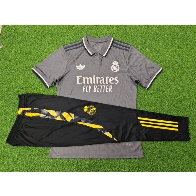 Adult Set 2024-2025 Real Madrid 2nd Tracksuit (Black Pants) 1:1 Thai Quality