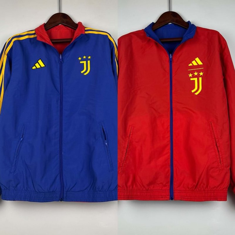 2023-2024 Juventus Reversible WindbreakerBlue-redSoccer Jersey 1:1 Thai Quality
