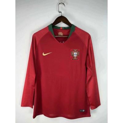 2018 Retro Long Sleeve Portugal Home Football Shirt 1:1 Thai Quality