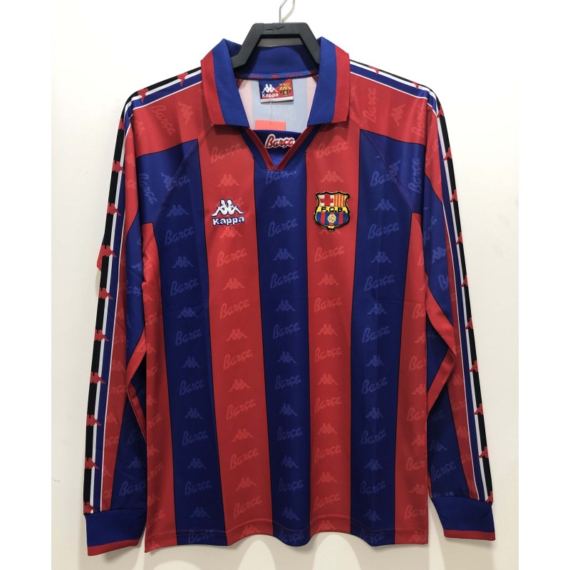 1996/1997 Retro Long Sleeve Barcelona Football Shirt Home Champions League 1:1 Thai Quality