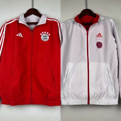 2023-2024 Bayern Munich Reversible Windbreaker Red-whiteSoccer Jersey 1:1 Thai Quality